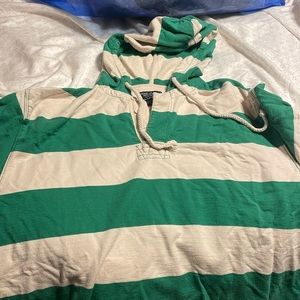 American Eagle green striped light hoodie